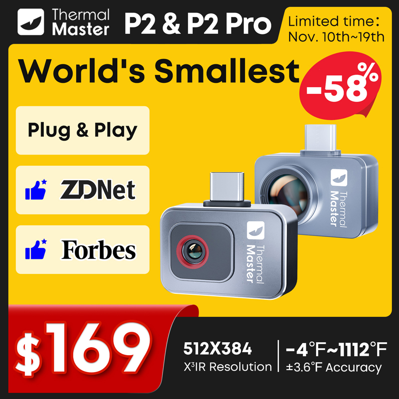 Infiray P2 Pro Macro Lens - P2//P2Pro Wärmebildkamera 15-fach Zoom Infrarot-Wärmebildkamera für