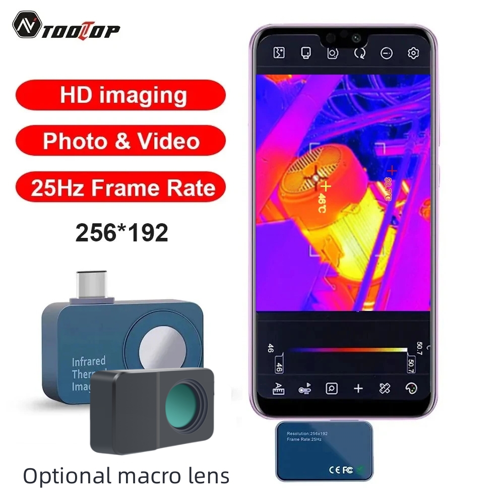 Infiray P2 Pro Macro Lens - TOOLTOP T7 256*192 Android Typ-C Wärmebildkamera