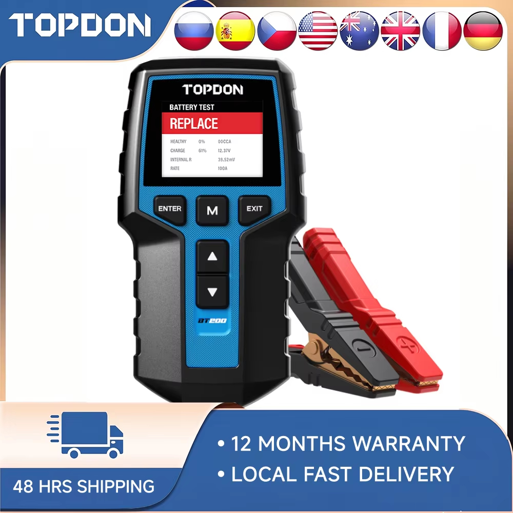 Topdon Tc001 Thermal Camera - TOPDON BT200 Autobatterietester, 12V/24V, 100-2000 CCA