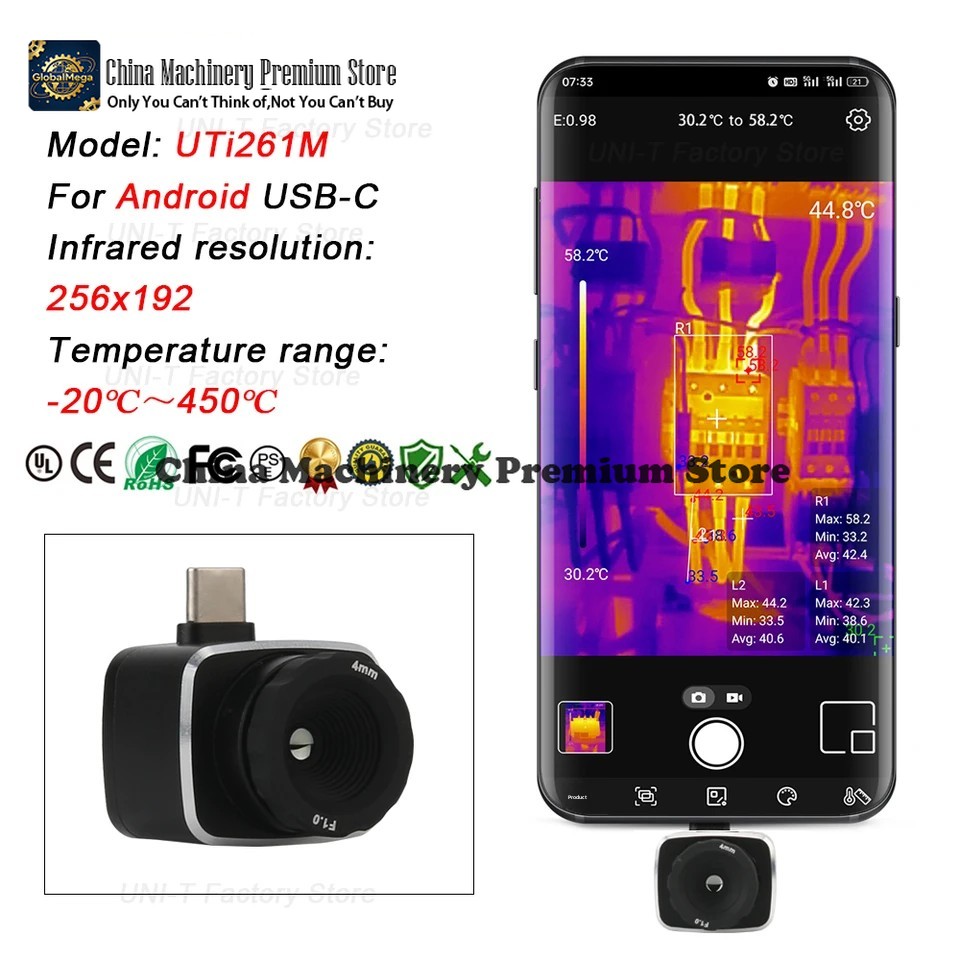 Thermal Imaging Camera 256X192 - UNI-T Infrarot-Wärmebildkamera UTi120Mobile UTi120MS UTi256M UTi260M